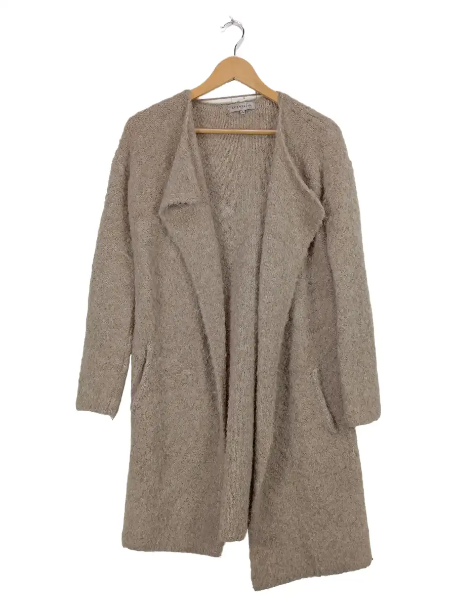Strickjacke Damen Beige Gr. 36/S Wolle Alpaka Langarm Casual