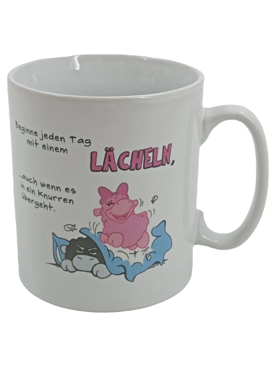 HOME & DECO Tasse Weiß Porzellan Zeichentrick Schriftzug…