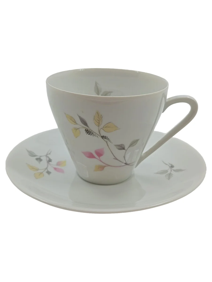 HUTSCHENREUTHER Tasse mit Untertasse Weiß Porzellan Blatt…