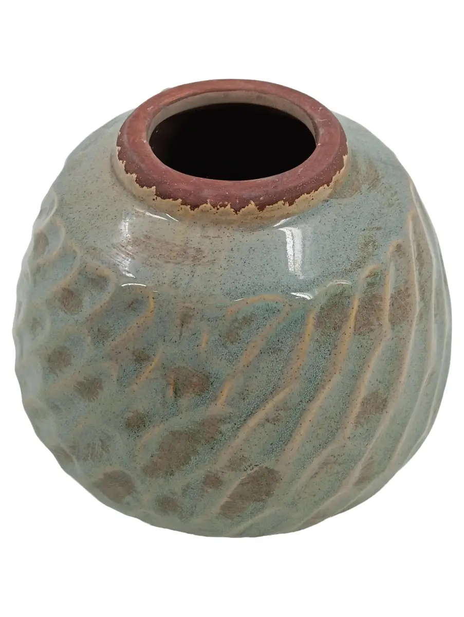 DEPOT Vase Beige Kunststoff Flaschenform Strukturmuster…