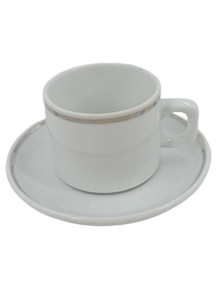 PICCO Tasse mit Untertasse Weiß Porzellan Uni Klassisch…