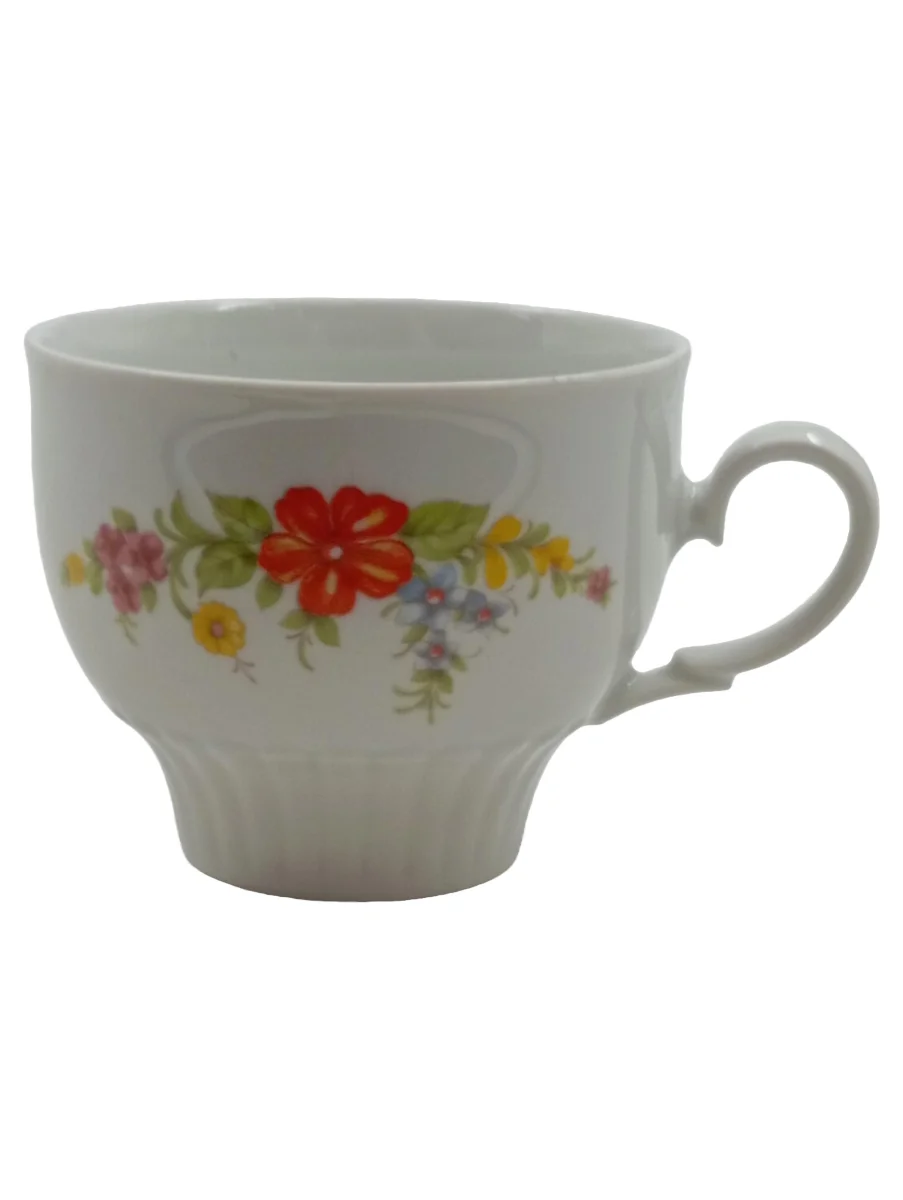 MITTERTEICH Teetasse Weiß Porzellan Blumen Blumenmuster…
