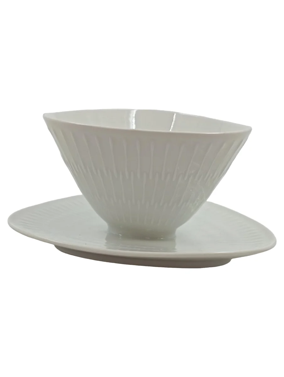 bolia vasen Torch vase 38 cm beige Ribstof