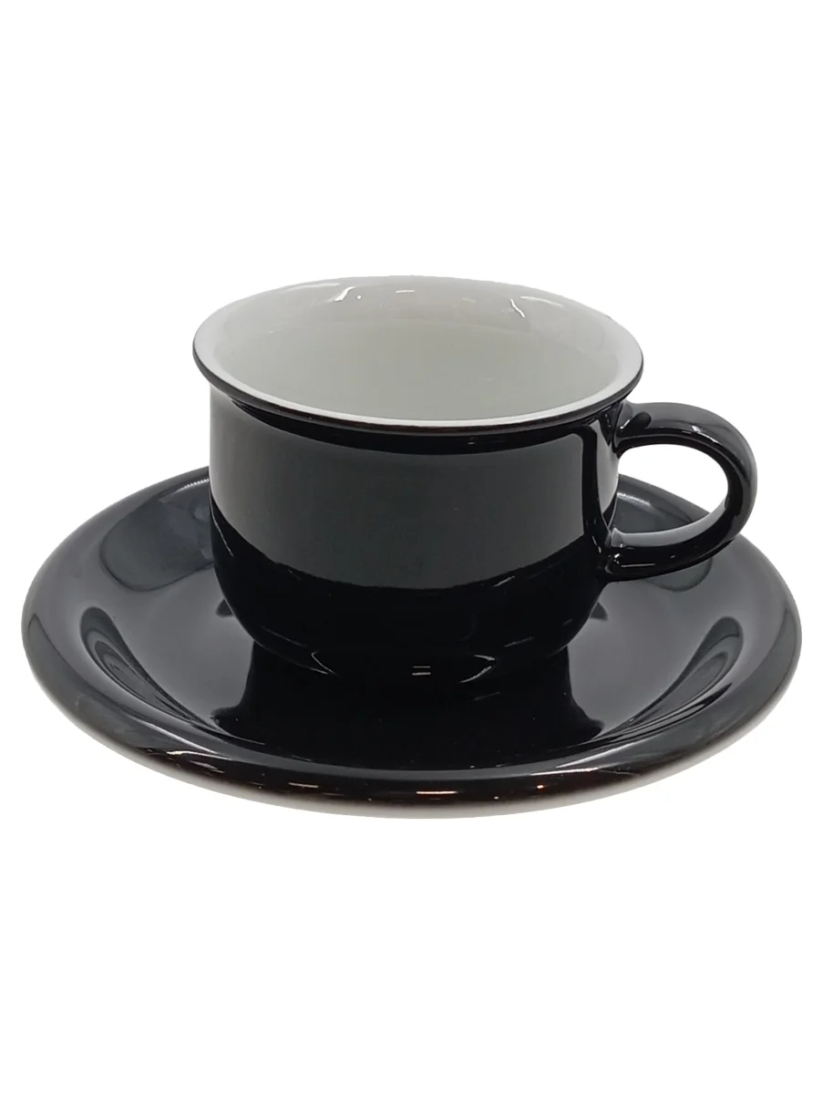 ARZBERG Tasse mit Untertasse Schwarz Porzellan Uni…