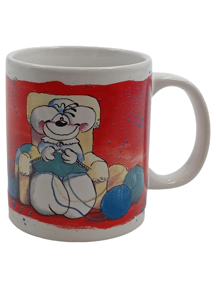 DIDDL Kaffeetasse Rot Keramik Maus Schriftzug Charmant…