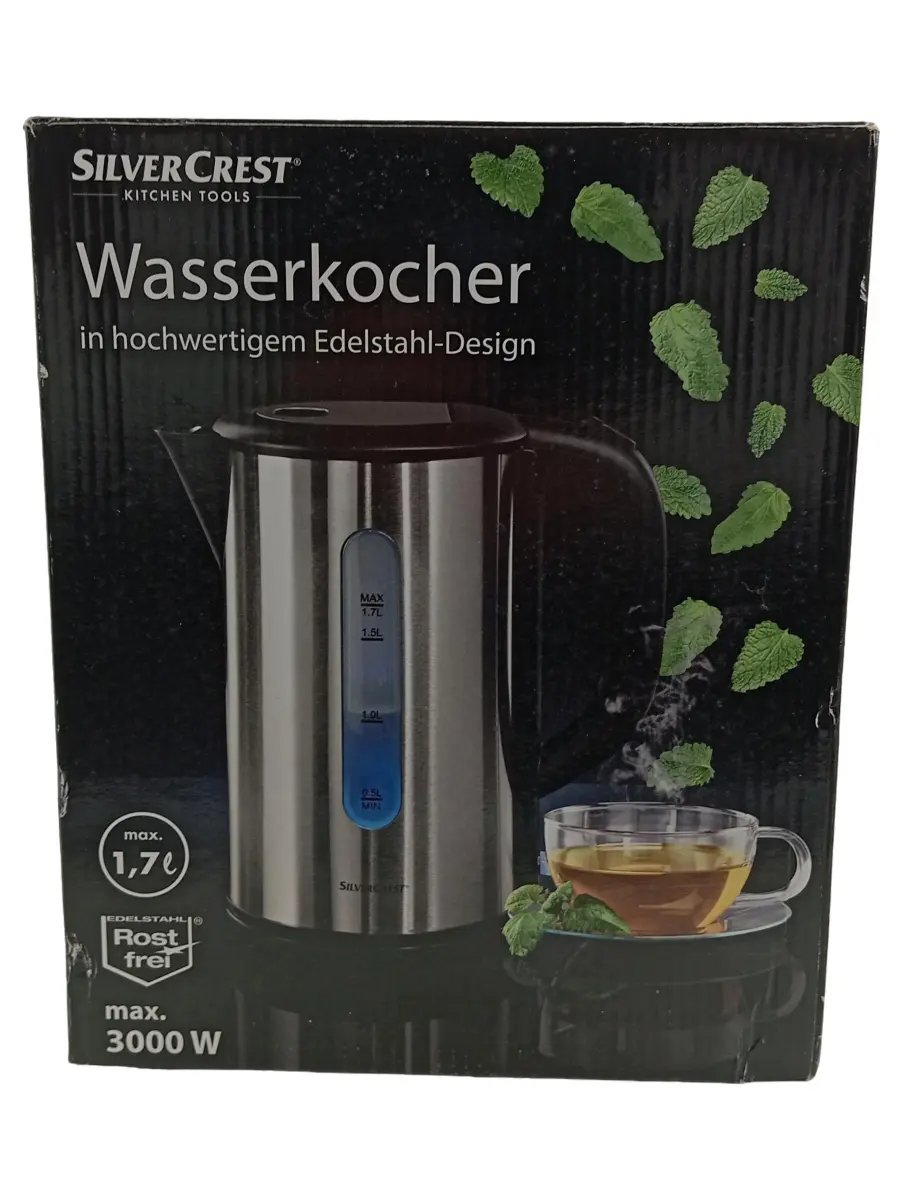 SILVERCREST SWK 3000 EDS B2 Edelstahl 1,7L 3000W Silber…