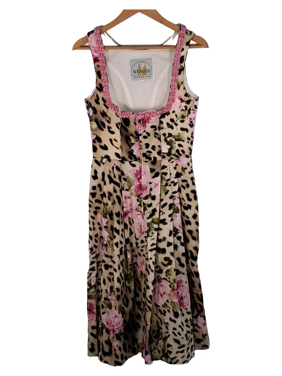 Dirndl Damen Gr. 38/M Mehrfarbig Baumwolle Tierdruck