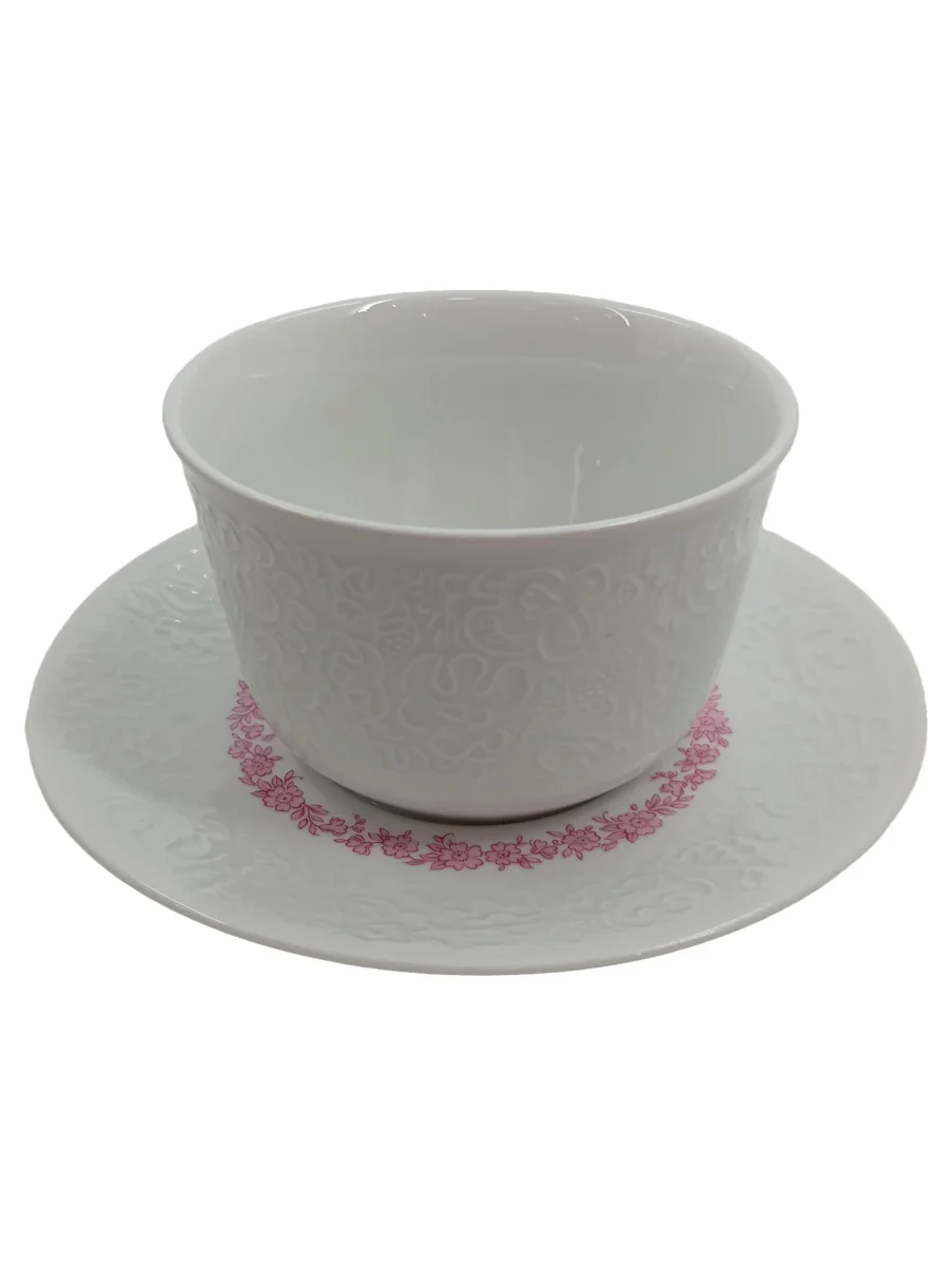 HUTSCHENREUTHER Tasse mit Untertasse Weiß Porzellan Blumen…