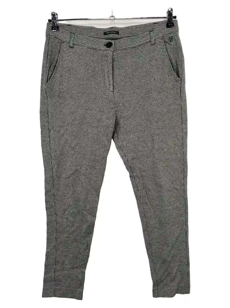 Stoffhose Damen Gr. 38 W29 Schwarz Fischgrätenmuster Klassisch