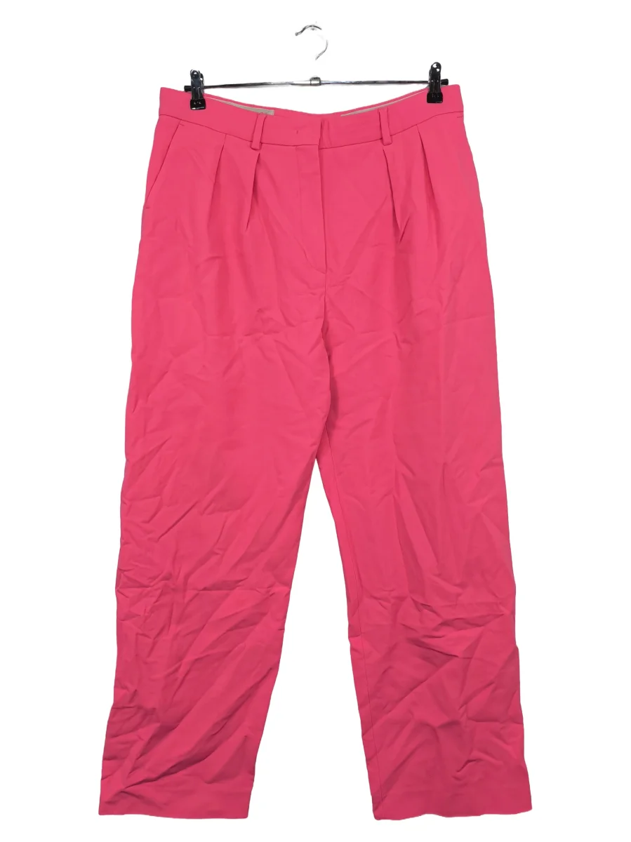 Damen Stoffhose Pink Gr. 44 W35 XXL Wolle Elegant Falten