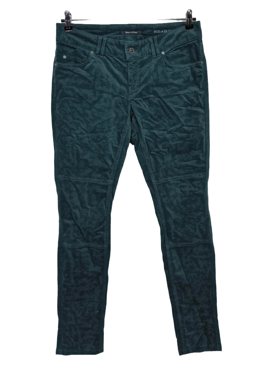 Cordhose Damen Grün Gr. 38 Baumwolle Elasthan Uni Casual Logo