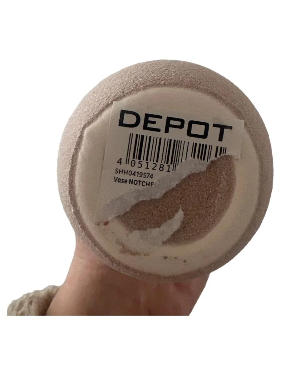 DEPOT Vase Beige Keramik Zylinder Strukturmuster Modern…