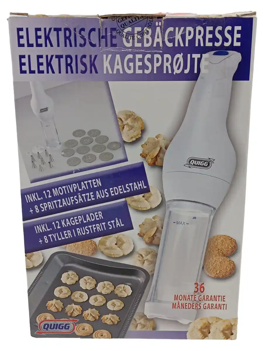 QUIGG Gebäckpresse Kekspresse Weiß Kunststoff Metall