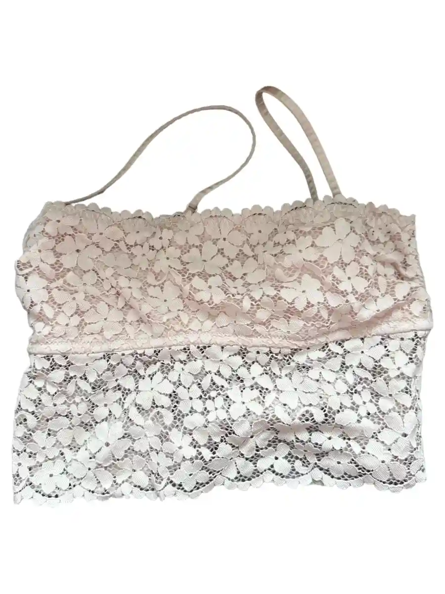 BH Bralette Rosa Gr. 36 Polyester Blumenmuster Romantisch Alltag Ärmellos