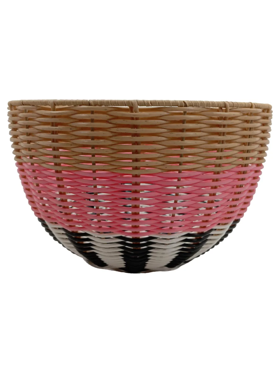 IKEA Aufbewahrungskorb geflochten pink schwarz Mehrfarbig…