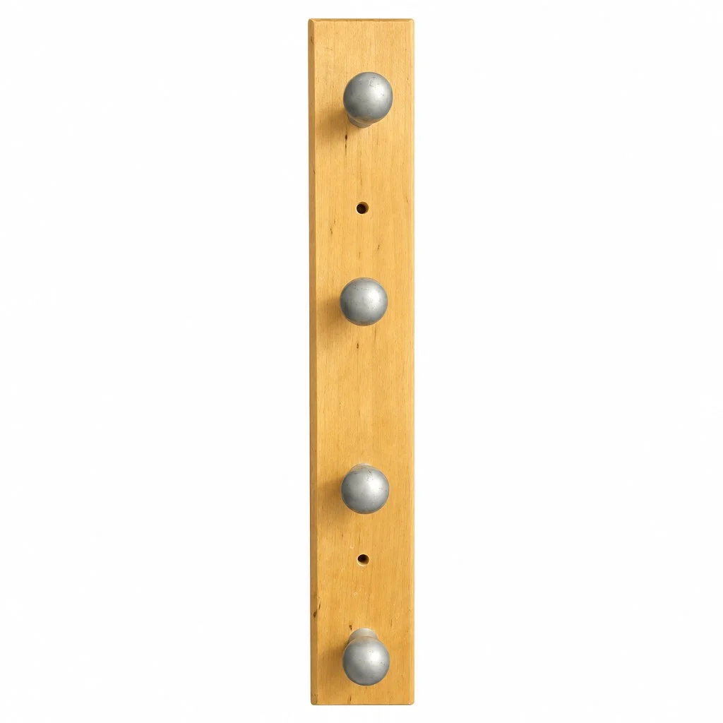 IKEA Garderobenleiste silberfarben Beige Holz Metall Uni…