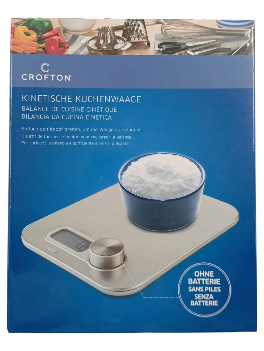 CROFTON Kinetische Küchenwaage Silber ohne Batterie bis…