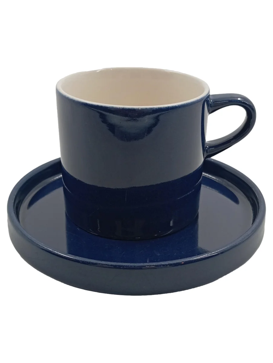 MELITTA Tasse mit Untertasse Blau Porzellan Uni Klassisch…
