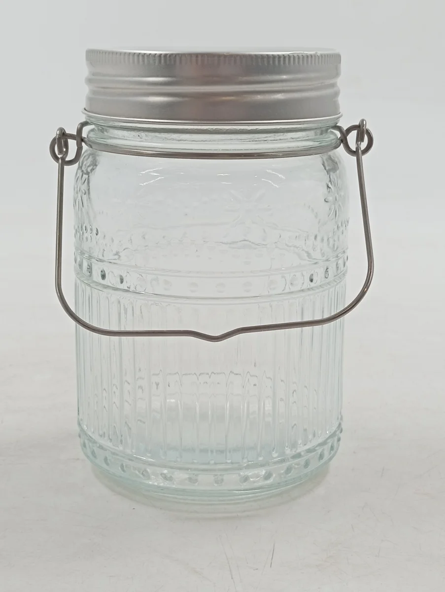 IKEA Windlicht 10x16 Transparent Glas Metall Zylinder…