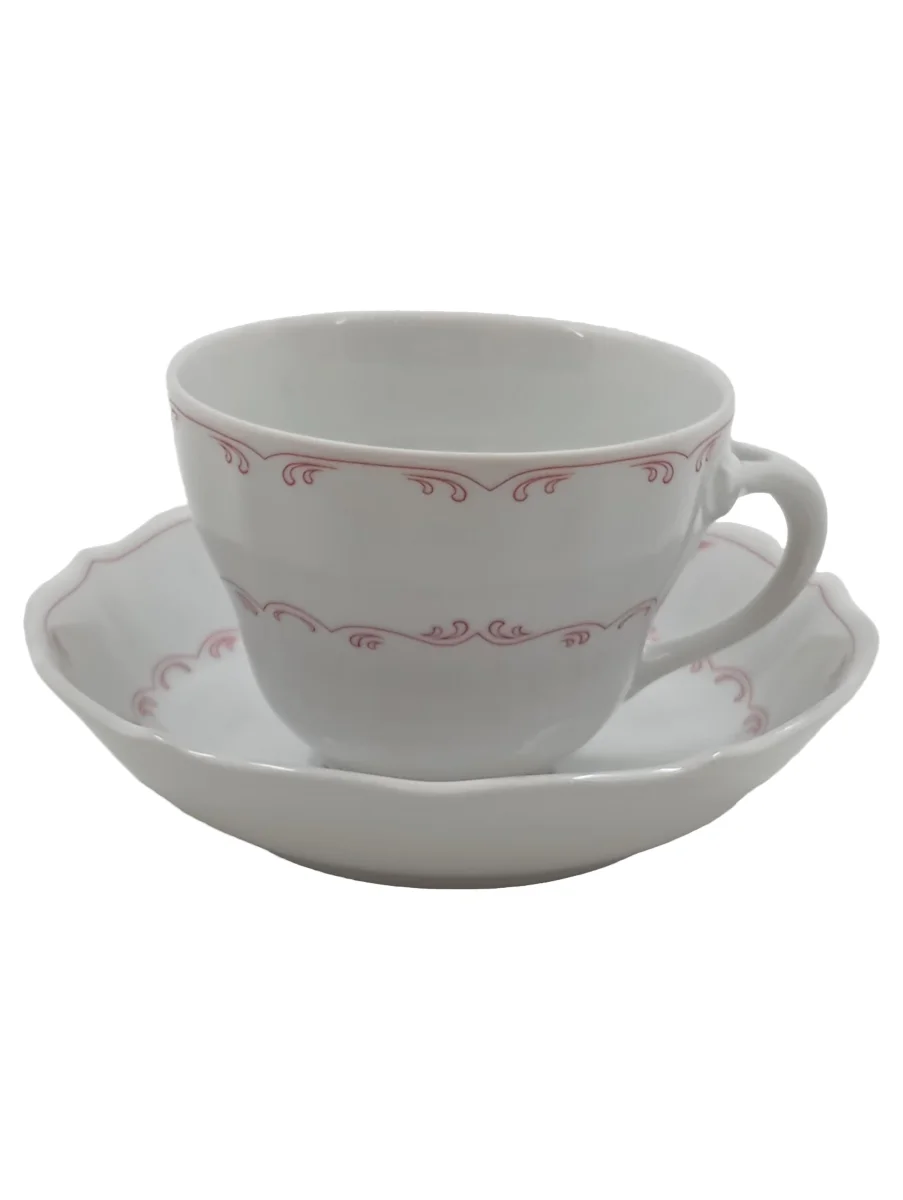 BAVARIA Tasse mit Untertasse Weiß Porzellan Florales…