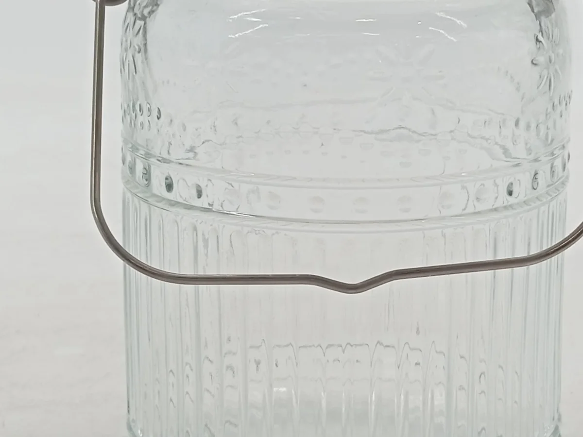 IKEA Windlicht 10x16 Transparent Glas Metall Zylinder…