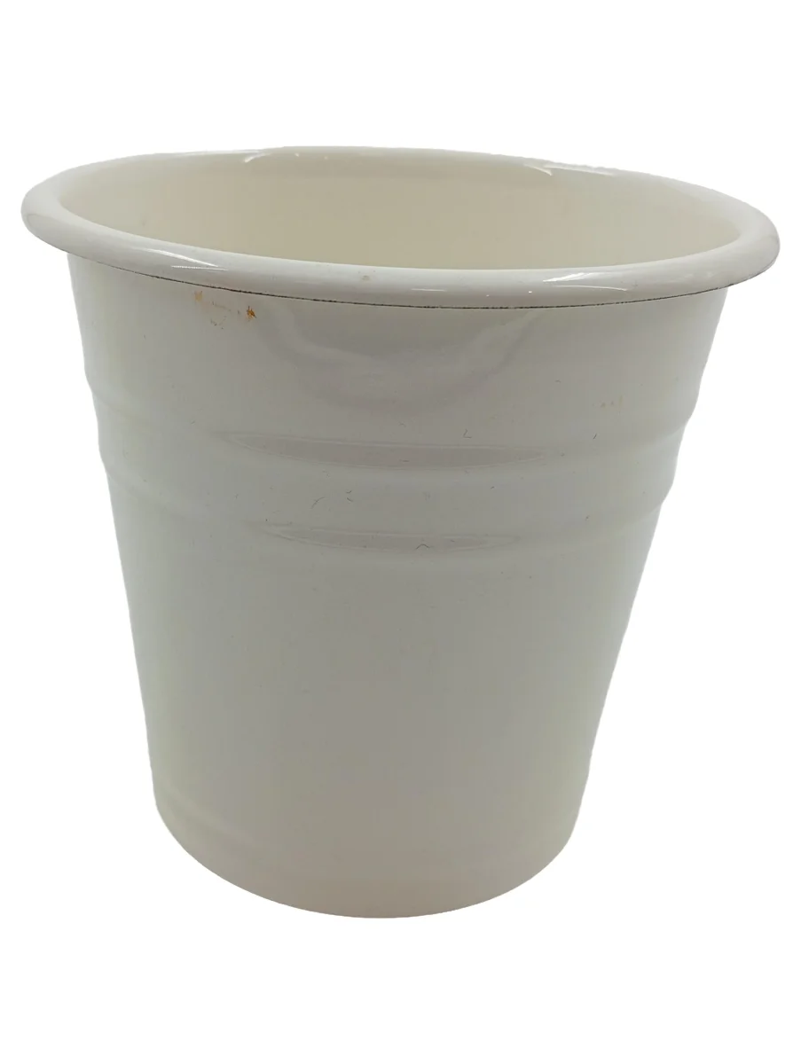 IKEA Vase Weiß Keramik bauchig Uni Vintage 13 cm FINTORP…