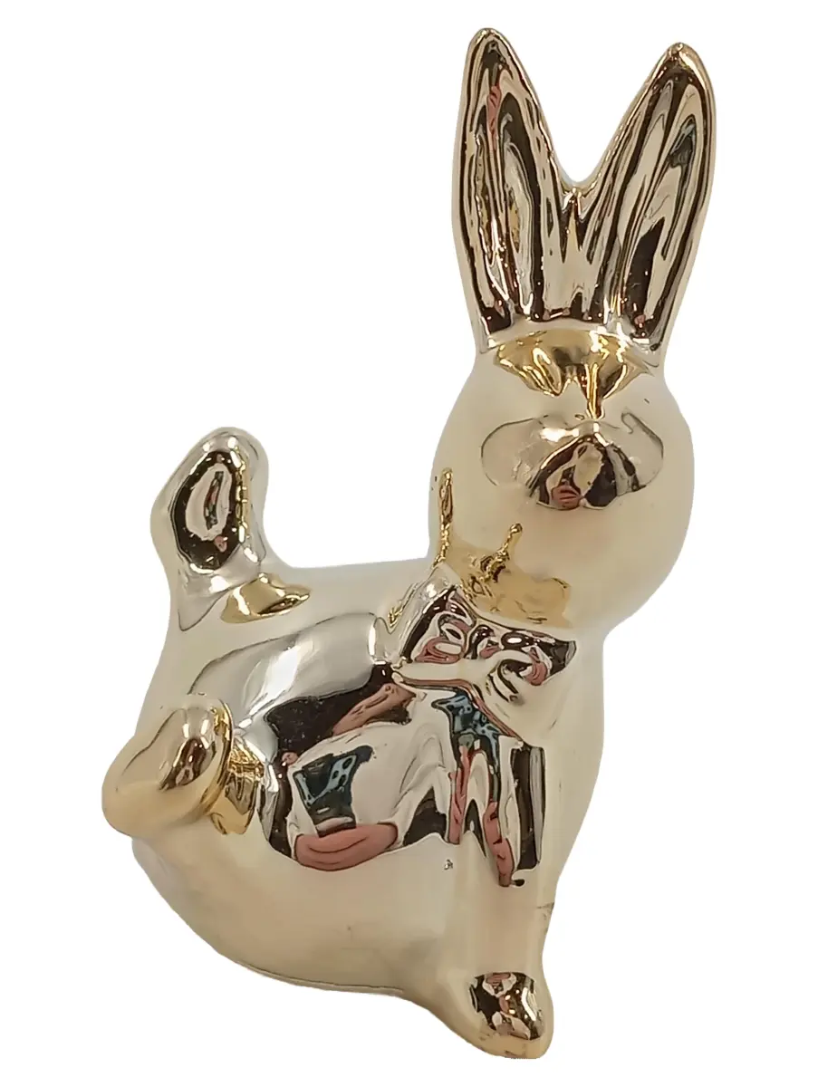 DEPOT Dekofigur glänzend Osterdeko Osterhase Gold Metall…