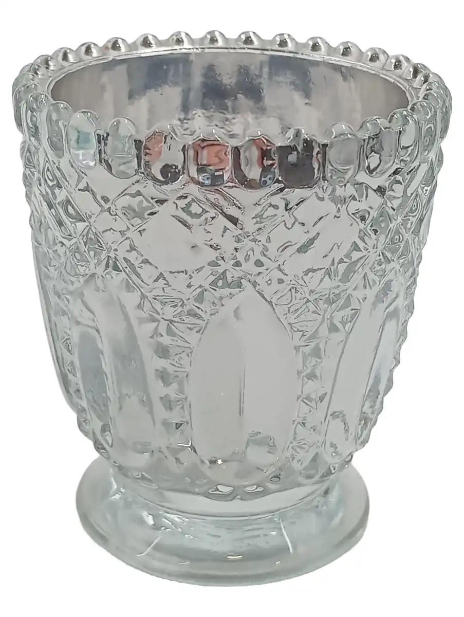 DEPOT Vase Transparent Glas Kelchförmig Strukturmuster…