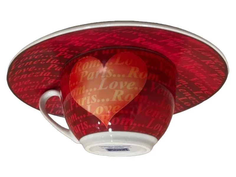 RITZENHOFF Espressotasse mit Untertasse Rot Keramik Herz…