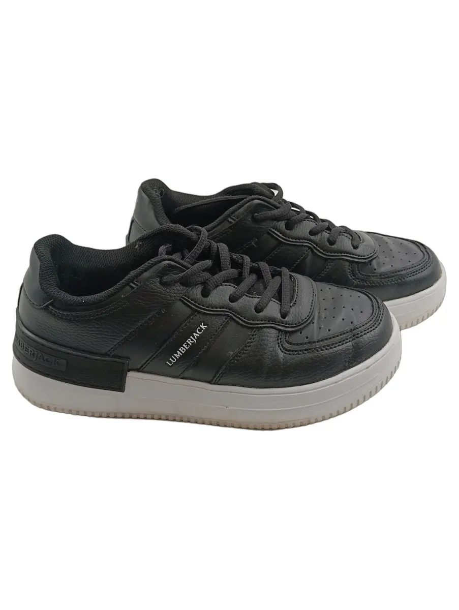 Sneaker low Damen Gr. 39 Schwarz Synthetik Schnürung Casual Freizeit