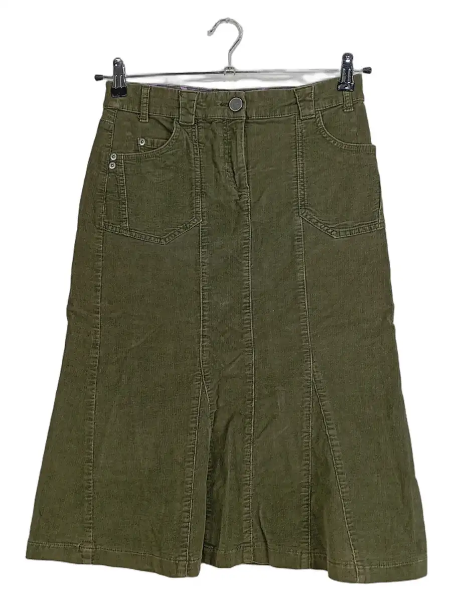 Cordrock Damen Oliv 70cm Midirock Baumwolle Gr.36 Freizeit
