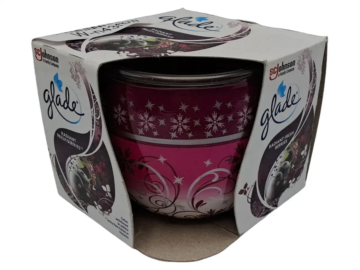 GLADE Duftkerze Radiant Fresh Berries Pink Wachs rund…