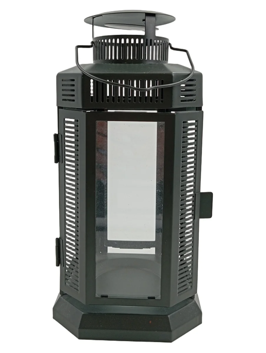 IKEA Laterne Windlicht Kerzenhalter 27cm ENRUM Schwarz…