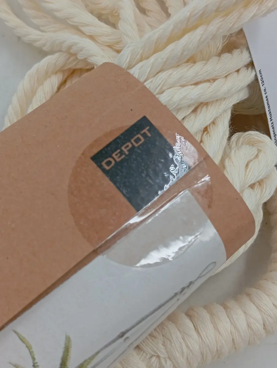DEPOT Blumenampel Makramee Häkelampel Boho Beige Baumwolle…