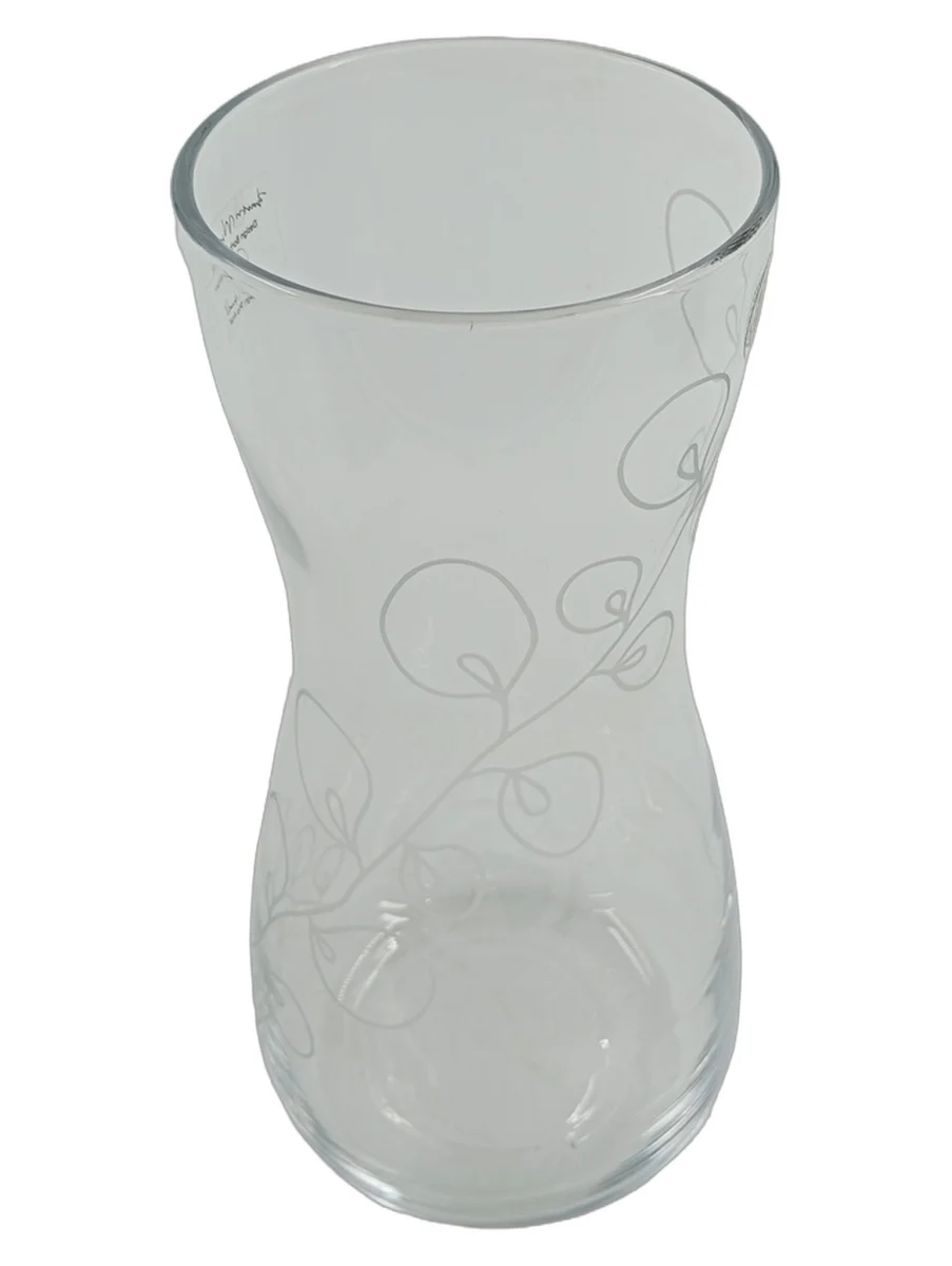 IKEA Vase Transparent Glas bauchig Blumen Blumenmuster…