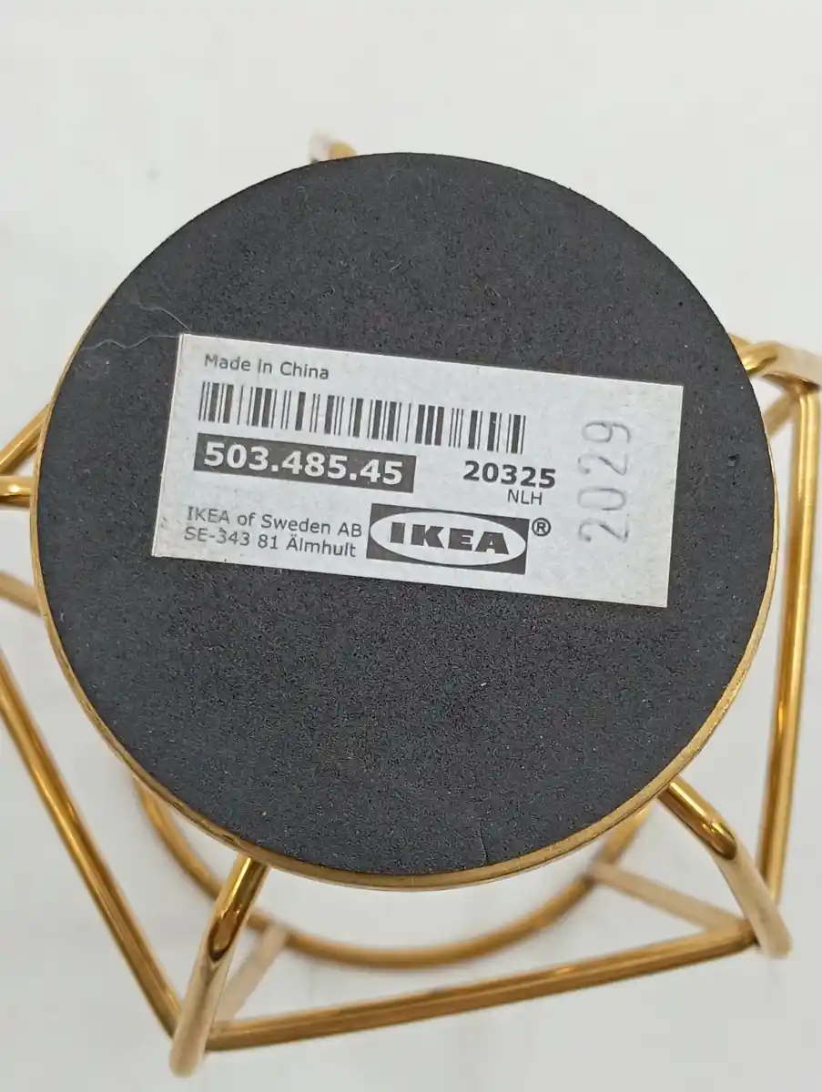 IKEA Teelichthalter Kerzenhalter 11cm PÄRLBAND Gold Metall…