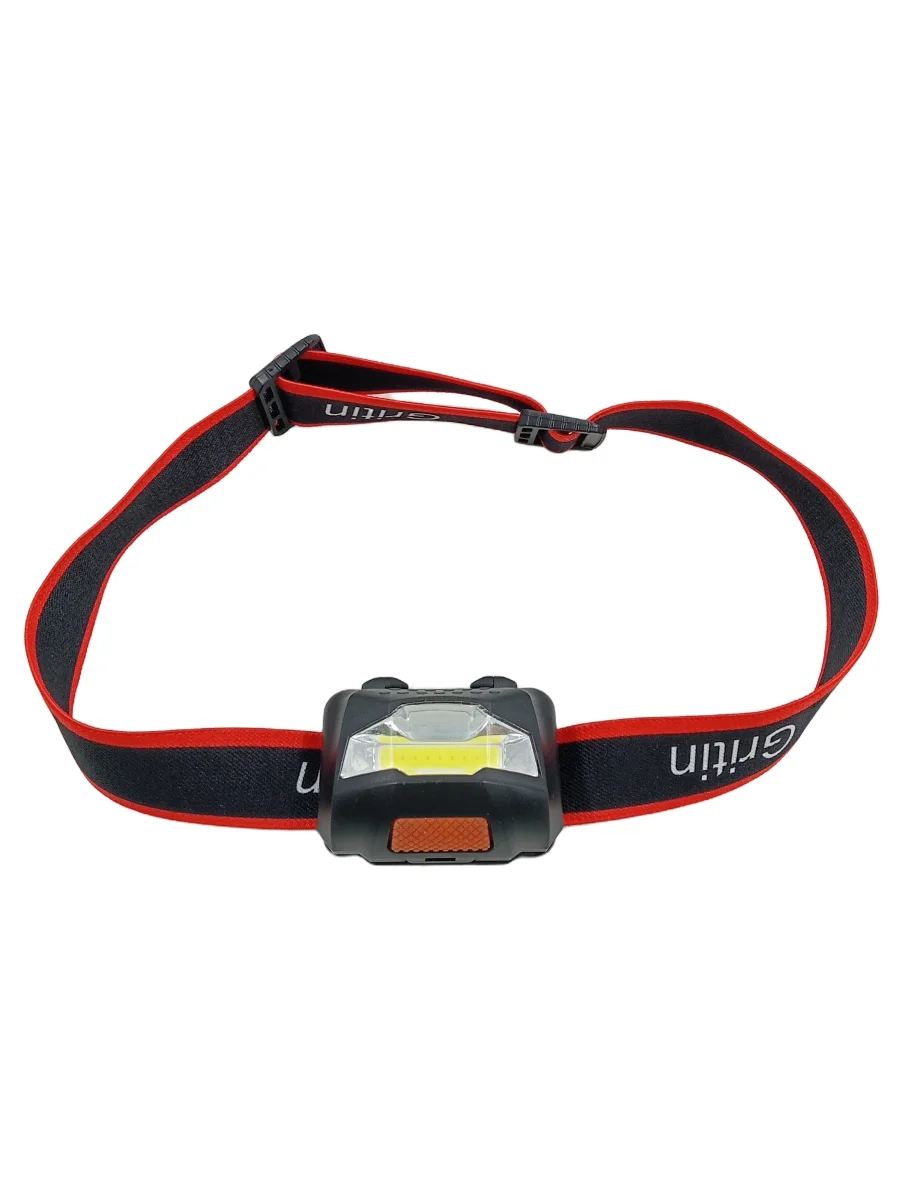 GRITIN Stirnlampe LED Kopfleuchte orange Schwarz