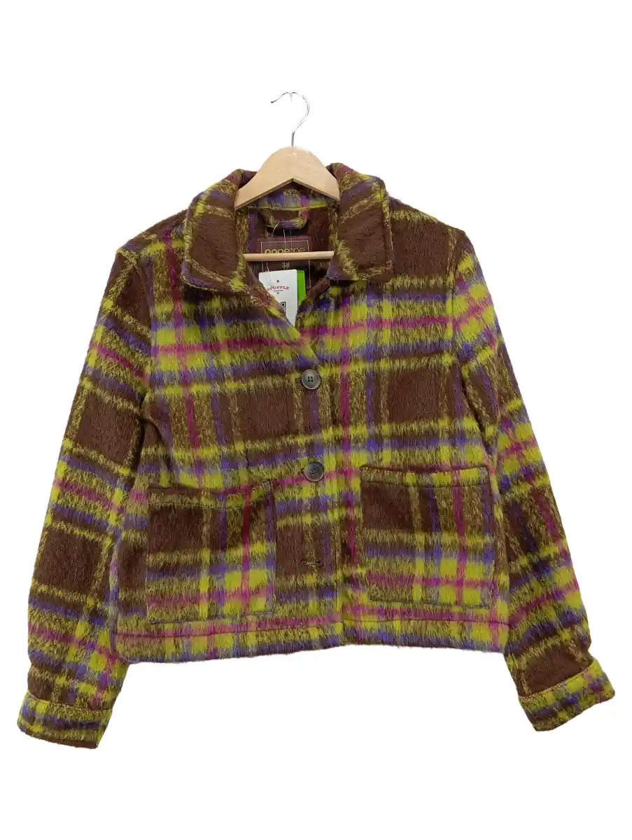 PAGEONE Übergangsjacke Damen Gr. 38/M Mehrfarbig Polyester Kariert Casual Knopf