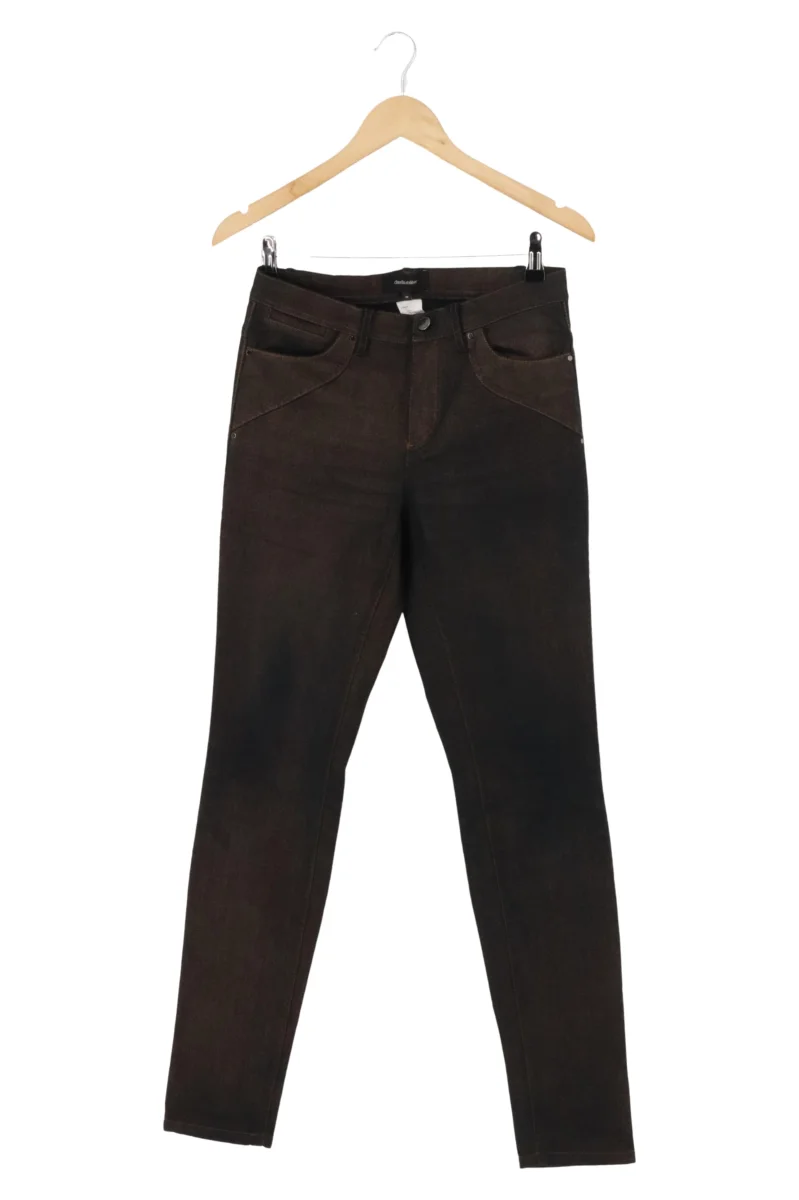 Jeans Slim Fit Damen Braun Gr. 34 Baumwolle Uni Freizeit L30