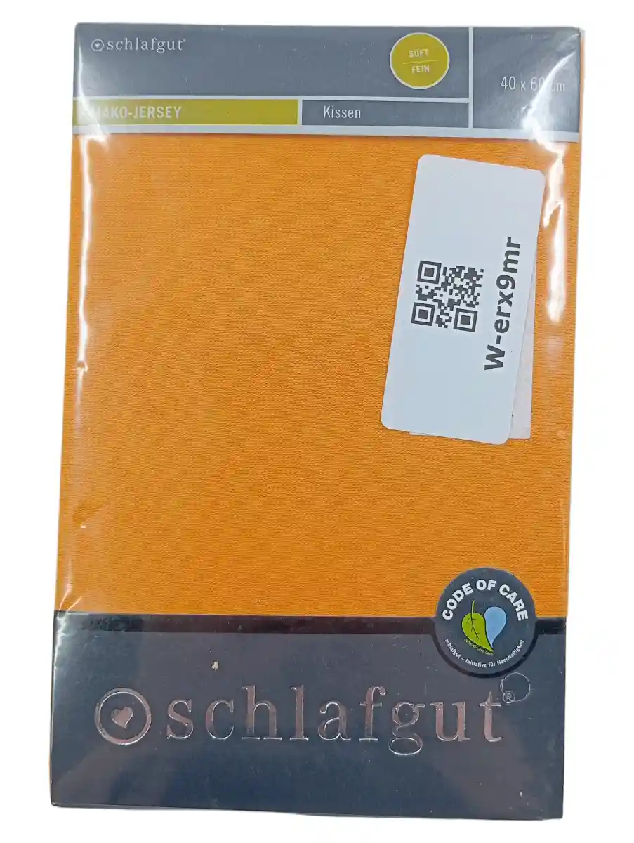 SCHLAFGUT Kopfkissenbezug 40x60 Orange Baumwolle Uni Basic…