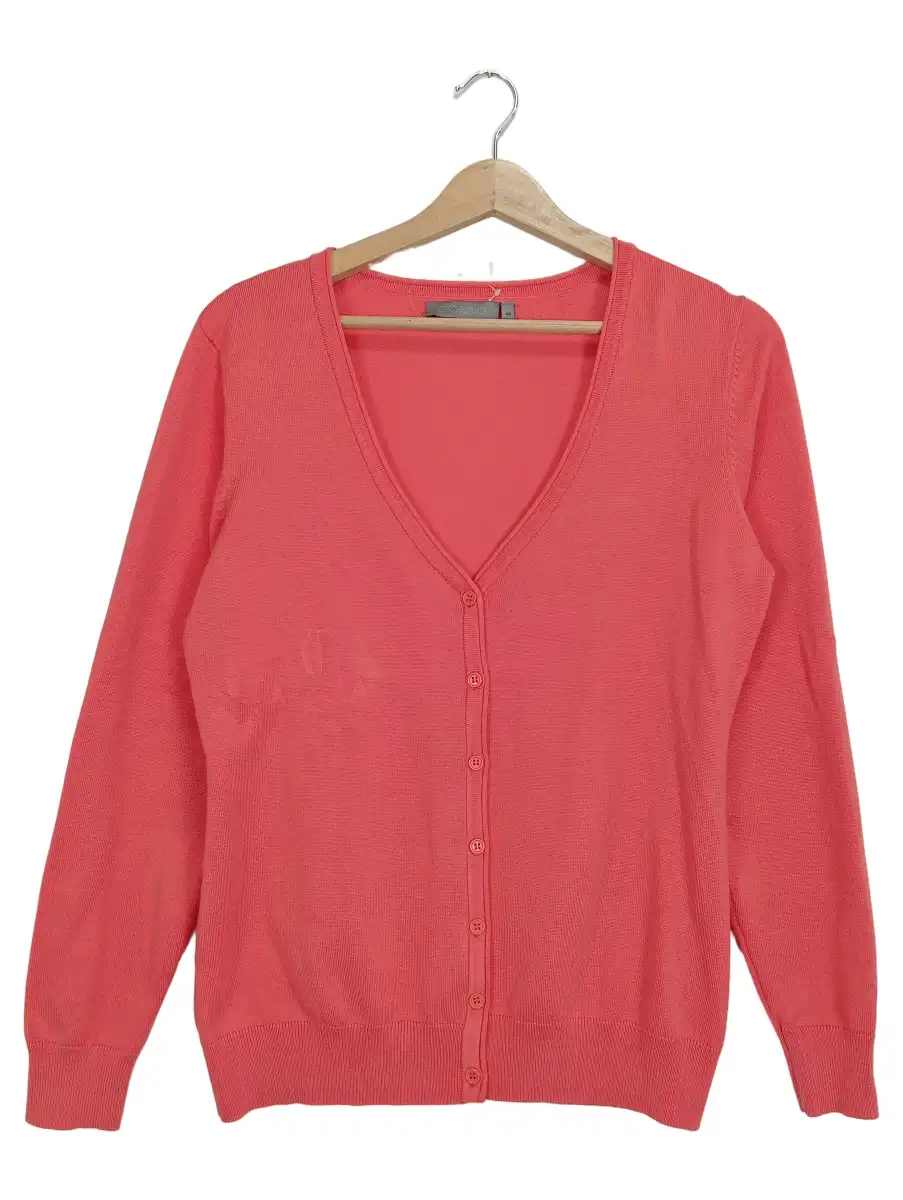 Strickjacke Damen Gr. 40 Pink Viskose Polyamid Uni Casual