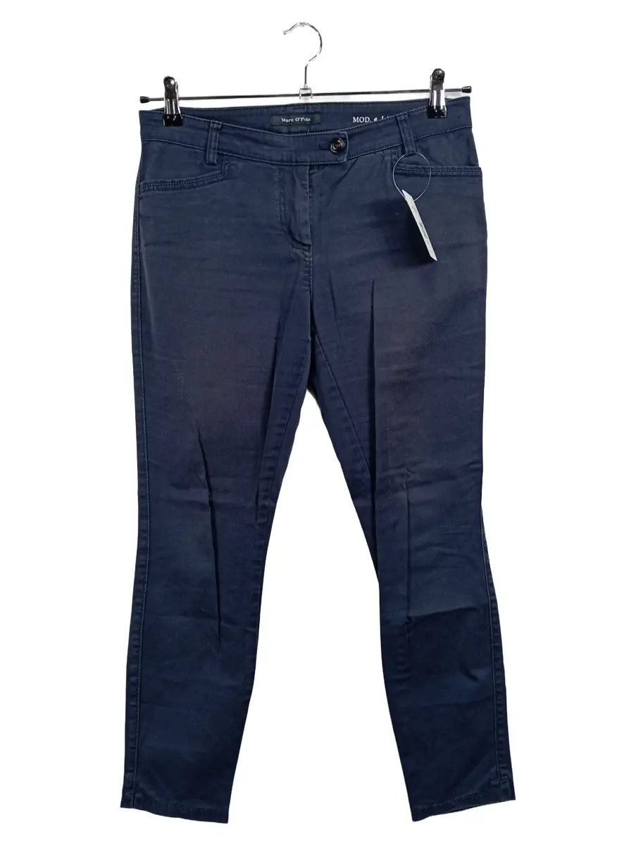 Stoffhose Damen Blau Gr. W31/36/S Baumwolle Uni Klassisch Casual L28
