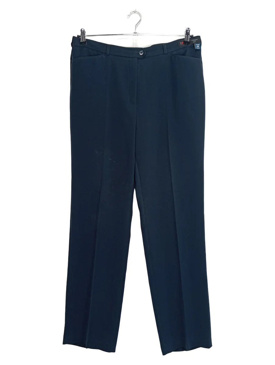 Stoffhose Damen Blau Gr. 44/XXL Polyester Uni Klassisch Knopf L31