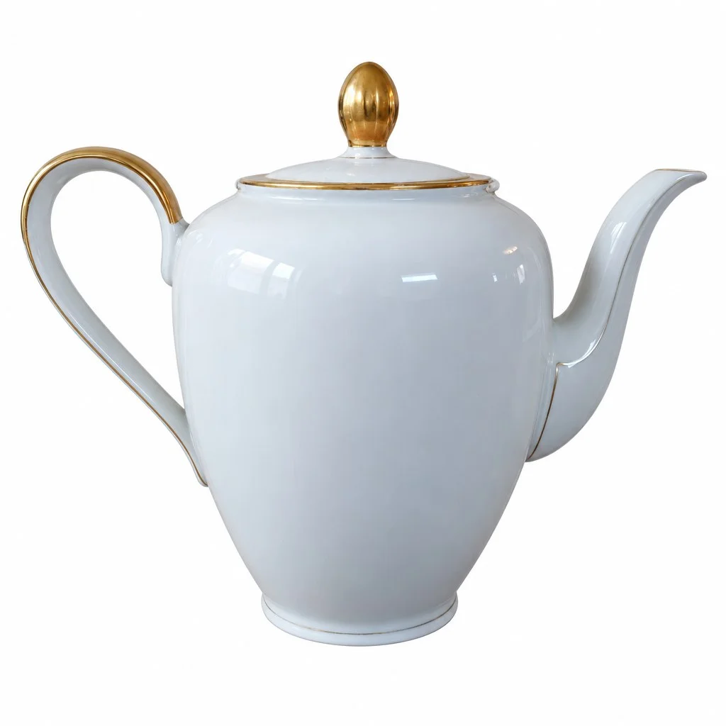 BAVARIA Kaffeekanne Weiß Porzellan Uni Klassisch 24 cm…