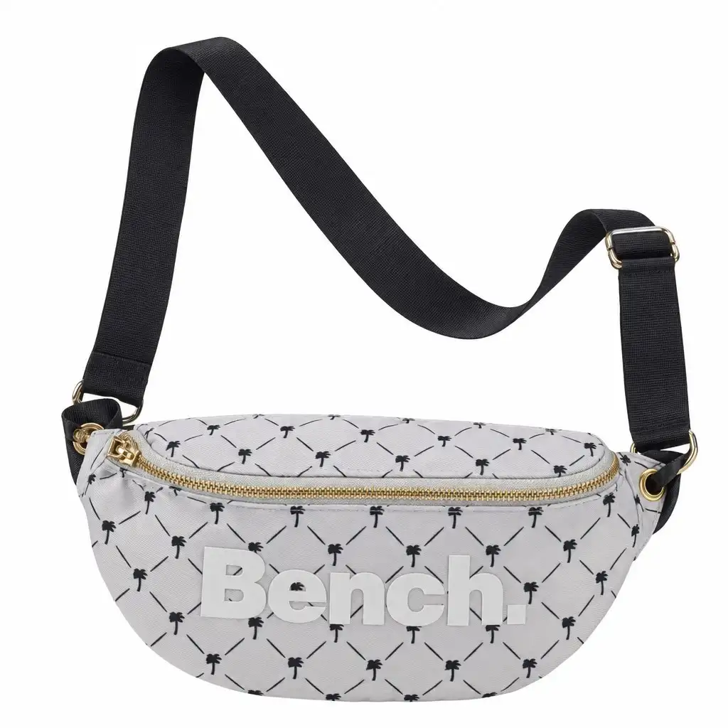Gürteltasche Bauchtasche Palmenmuster Crossbody Bag Damen Grau Polyester