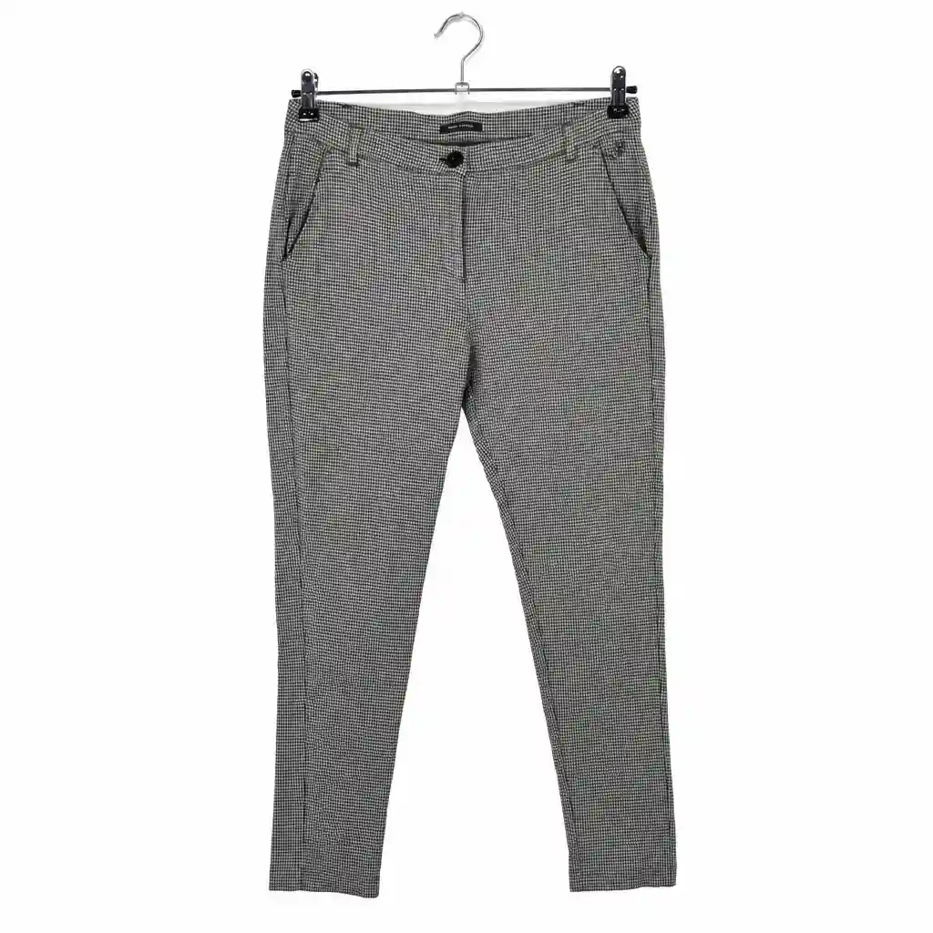 Stoffhose Damen Gr. 38 W29 Schwarz Fischgrätenmuster Klassisch