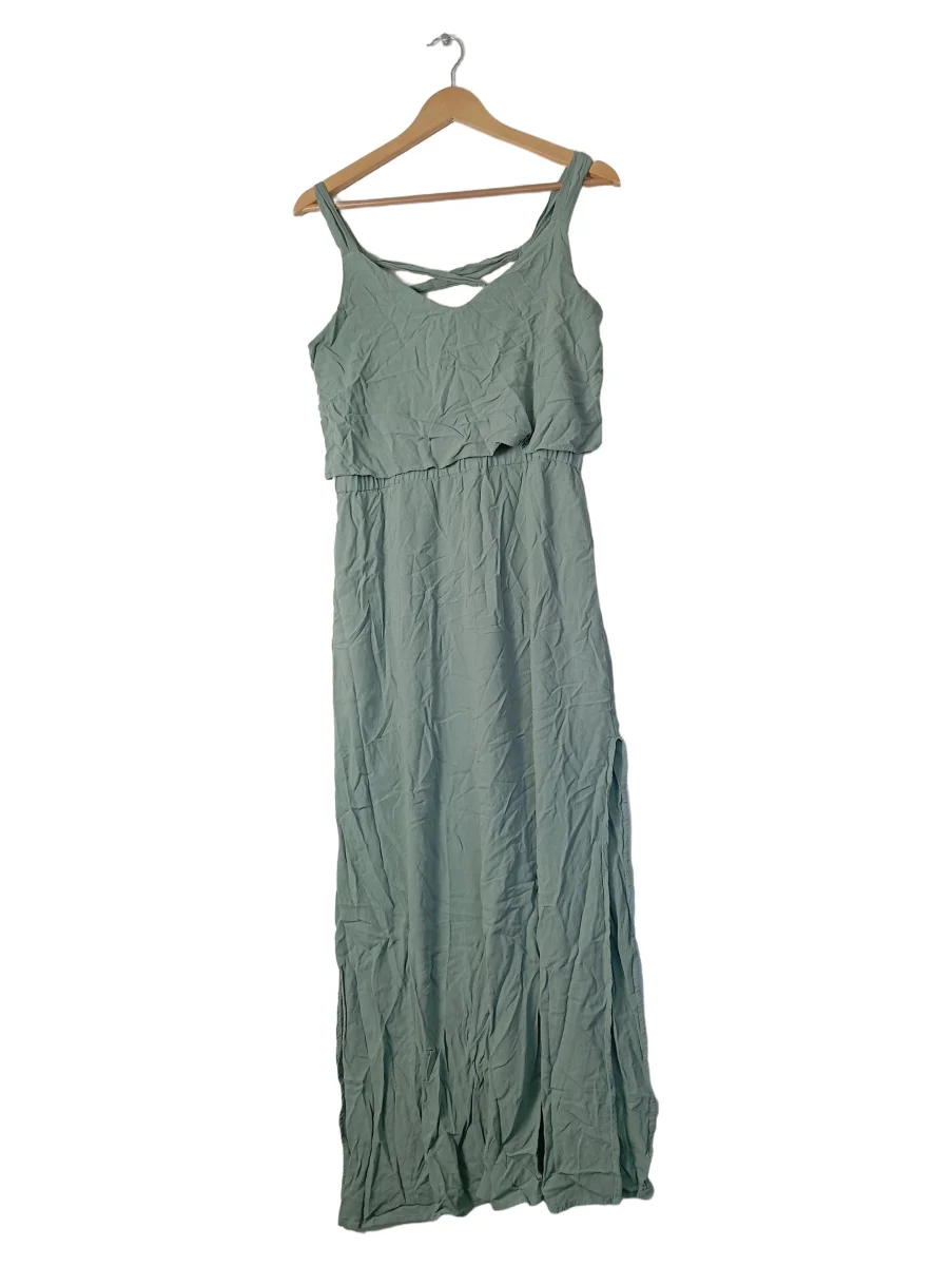 Sommerkleid Damen Grün Gr. 38/M Uni Casual Freizeit Frühjahr/Sommer Träger