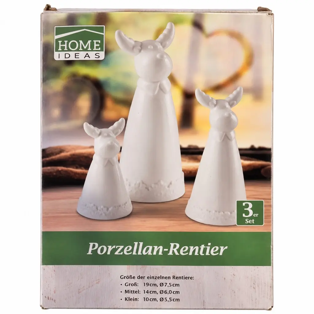 Weihnachtsdekoration Porzellan-Rentier 3er Set Home Ideas…