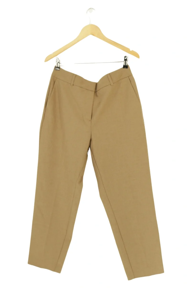 Stoffhose Damen Braun Gr. L Polyester Uni Falten