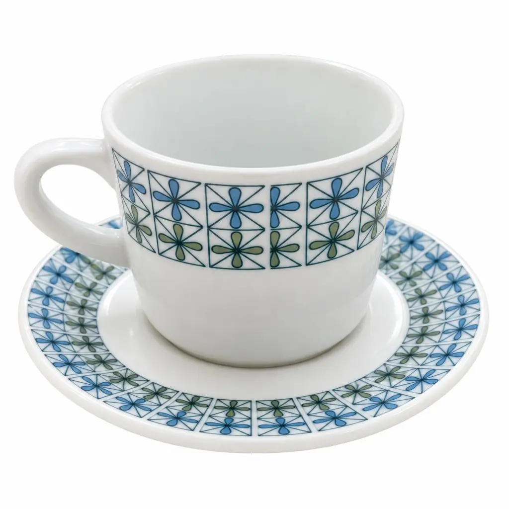 SCHÖNWALD Tasse mit Untertasse Mehrfarbig Porzellan Blumen…